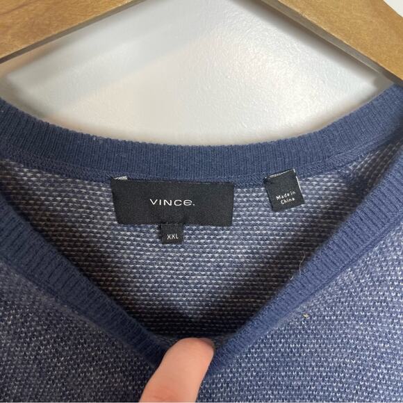 Vince Birdseye Blue Wool Cashmere Blend Crewneck Soft Sweater Size XXL - Picture 3 of 6
